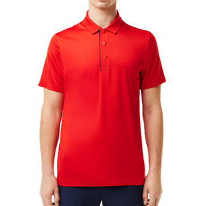 Camiseta de Golf de Color sólido de secado rápido para hombre, material de algodón y poliéster transpirable, diseño en relieve de cuentas cortas para camiseta Polo - Product Image 1