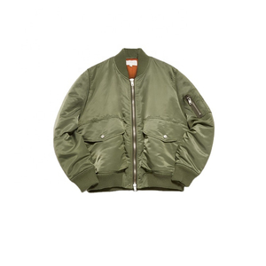 Venta al por mayor de cortavientos de invierno personalizado al por mayor de los hombres de talla grande chaquetas de hombre de satén de nylon liso chaquetas de bombardero de los hombres - Product Image 6