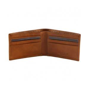 Luxe Vintage hommes portefeuille à deux volets WML-0158 pleine fleur en cuir marron véritable RFID protégé mince antivol caractéristique courte longueur - Product Image 3