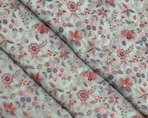 Hot Selling Georgette Embroidery Fabric for Dupatta Embroidered Georgette Heavy Embroidery Fabric - Product Image 1