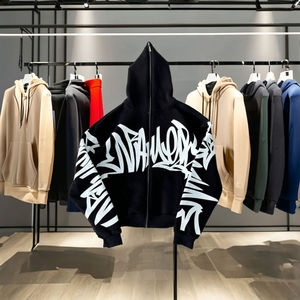 เสื้อฮู้ดมีซิปพิมพ์ลายพรีเมี่ยมสำหรับผู้ชายผ้าฝ้ายระบายอากาศได้ปรับแต่งได้ - Product Image 5