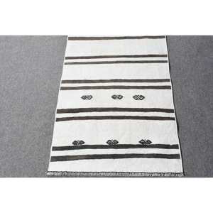 Alfombra turca Vintage moderna estilo Tabriz Clásico Blanco marrón lana látex rectángulo grande 2x8,3 pies para pasillo colección 2022 - Product Image 4
