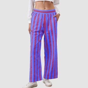 กางเกงวอร์มเอวสูงของผู้หญิงกางเกงผ้าแคนวาสสำหรับใส่ได้ทุกวันมีแถบคาดเอวยางยืดและกระเป๋าสวมใส่สบาย - Product Image 6