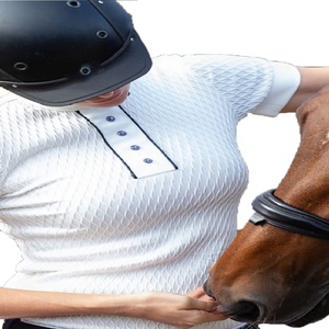 Horse Riding <b>Shirts</b> Base Layer <b>Polo</b> Tshirt Equestrian <b>Womens</b> Kids Quick Dry Technical Fabric - Product Image 3