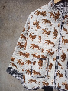 Animal Print <b>Jacket</b> Womens Boho <b>Quilted</b> Cotton Coat Handmade Reversible <b>Quilted</b> <b>Jacket</b> Lightweight Block Print Outerwear Gift - Product Image 4