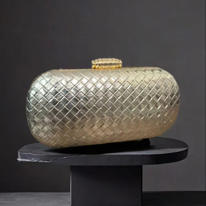 กระเป๋าคลัทช์แบบมีฝาปิดประดับด้วยลูกปัดหนังกลับแบบดั้งเดิมและประดับมุกสำหรับเจ้าสาวงานแต่งงานงานปาร์ตี้สลิงใช้จากอินเดีย - Product Image 2