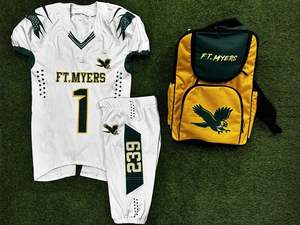 Vente en gros d'équipe kit pour jeunes club vintage en polyester ensemble d'uniformes de maillot de football américain en sergé avec mailles sublimées pour adulte - Product Image 3