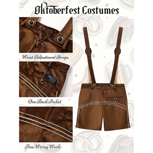 Pantalones Cortos de Cuero Bávaro Premium para Hombre, Estilo Oktoberfest, Pantalones Cortos de Cuero Vintage de Gamuza, Estilo Alemán, Venta al por Mayor - Product Image 4