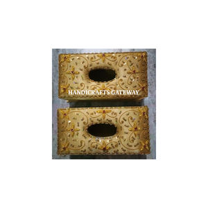 Regalo de devolución indio para rango de precio bajo, regalo de diseño único, trabajo de bordado Zari hecho a mano de cajas de regalo de forma Rectangular - Product Image 1