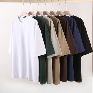 T-shirt oversize en coton 100% tricoté à épaules tombantes pour homme, style streetwear - Product Image 1