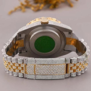 Haute qualité mode affaires diamant testeur VVS Moissanite acier inoxydable glacé montre mouvement mécanique résistant à l'eau - Product Image 3