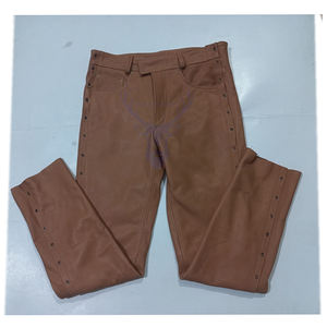 20204 Street Wear Slim Fit <b>Stretchy</b> <b>Black</b> Faux Leather Pants Male Elastic Tight <b>Trousers</b> Genuine Leather Pants - Product Image 3