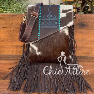 Wholesale Fashion Exquisite <b>Boot</b> Stitch Cowhide Crossbody Fringe Bag Western <b>Women</b> Genuine Leather Concealed Carry Shoulder Bags - Product Image 1