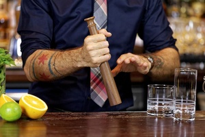 Muddler à cocktail en bois, muddler à cocktail fait main, moderne, écologique, outil de bar - Product Image 3