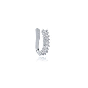 Baguette CZ Stone Cartílago Pendientes Venta al por mayor Turco 925 Joyería de plata esterlina - Product Image 5