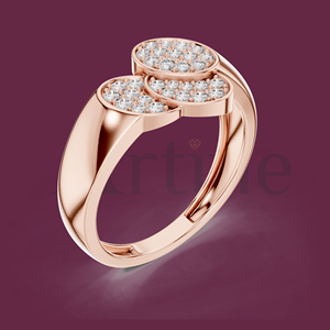 Anillo de compromiso de plata esterlina de 14K con diseño de Halo - Product Image 1