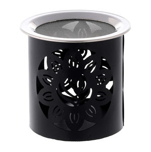 Round Shape Metal Iron Black Coated Incense Burner Loban Dhoop <b>Oud</b> Fragrance <b>Bakhoor</b> Burner & Net Design Set of 2 Home Usage - Product Image 3