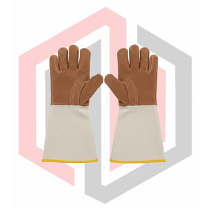 Gants de soudage en cuir à manchette longue, gants de sécurité complets, flexibles, respirants, résistants aux déchirures, résistants à l'usure, isolants thermiques - Product Image 1