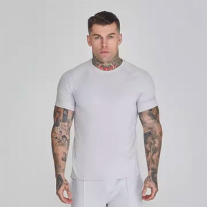 Camiseta de gimnasio de algodón 100% de gran tamaño para hombre, camiseta de manga corta con cuello redondo y hombros caídos de calidad superior, estilo callejero elegante - Product Image 6