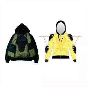 2025 Custom Made in Pakistan Bikers Gear Moto Moto CE Hoodie Veste Blindée Sécurité Hoodies - Product Image 4