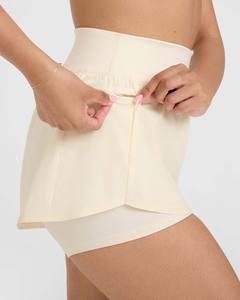 Custom Ivory Unified Double Layer <b>Women</b> <b>Shorts</b> Zip Pocket High Waisted 2 In 1 <b>Shorts</b> For <b>Women</b> <b>Sweat</b> Wicking And Workout <b>Shorts</b> - Product Image 4