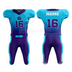 Kit d'entraînement d'uniforme de football américain à coupe professionnelle ensemble de sport en tissu double tricot durable avec manches courtes - Product Image 1