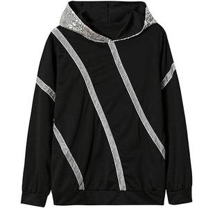 Sudadera con Capucha de Punto para Mujer, Diseño Nuevo, Elegante, con Pedrería, Talla Grande, Moderna, Bordado 3D, Brillante, Impermeable - Product Image 2