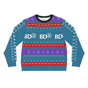 Suéter feo de Navidad personalizado de fábrica OEM, decoración de Jacquard transpirable, estampado de logotipo, sublimado, cuello redondo, diseño informal tejido - Product Image 1