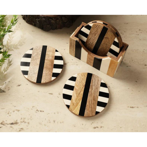 Modern Square Shape Drinkware <b>Coasters</b> <b>Set</b> of 4 Wooden <b>Coasters</b> <b>With</b> <b>Holder</b> for Top Selling Beverage <b>Coasters</b> - Product Image 4