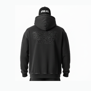 Nouveau survêtement en molleton technique pour homme, logo personnalisé de haute qualité, jogging, sweat-shirt à capuche, respirant, fermeture éclair, imprimé délavé à l'acide, hiver - Product Image 5