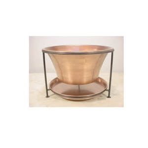 Smooth Finished Copper Beverage Tub With Metal <b>Stand</b> & Tray For Ice Storage <b>Drinking</b> Use Home Bar Garden Decorative Beverage Tub - Product Image 1