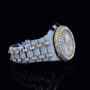 Alta calidad de lujo automático Iced out VVS Clarity Moissanite Diamante tachonado Hip Hop reloj para hombres reloj joyería - Product Image 4