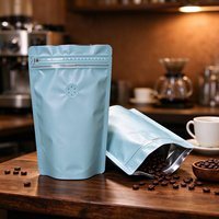 Sacs à café imprimés sur mesure, sacs à café à fond plat avec valve de dégazage, fermeture éclair, sacs d'emballage pour café de 500 g pour le stockage des grains de café