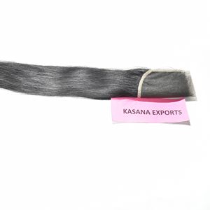 Extensions de cheveux humains naturels indiens non traités, couleur noire, vague profonde, 100% cuticules alignées, fermeture HD 5*5, vente en gros - Product Image 4