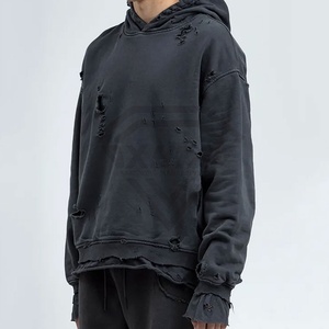 เสื้อฮู้ดผู้ชายสไตล์วินเทจผ้าคอตตอนผสม - Product Image 6