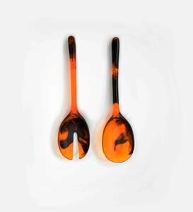 Kitchenware Salad Server <b>Set</b> Natural Wooden with 2 Turners Sustainable Handmade <b>Utensils</b> - Product Image 4