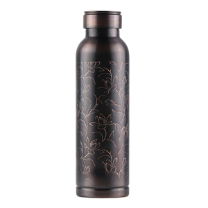 Elegant Etched Pattern Pure Copper Water <b>Bottle</b> With Traditional Indian Art Design for Healthy Drinking - Product Image 2