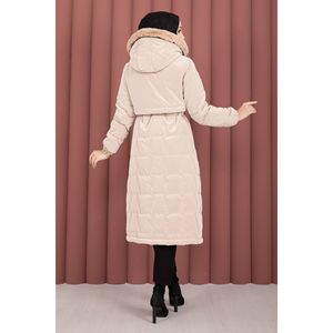 เสื้อโค้ทซิป Nova Mink Print พร้อมซับในขนสัตว์ วัสดุผ้าขนสัตว์และผ้าไหม - Product Image 6