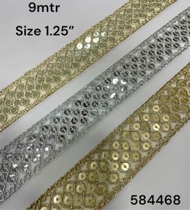 Fait sur mesure en trois couleurs de 2 pouces de largeur en lacets brodés de 5 mm de taille de séquence pour les robes de mariée et pour la revente. - Product Image 2