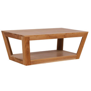 Table basse rectangulaire élégante et moderne en bois de teck massif pour une ferme rustique ou un salon minimaliste - Product Image 1