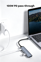 Station d'accueil USB-C 5-en-1 : Hub multiport USB 3.1/2.0 avec sortie 4K et charge PD 100W