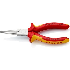 <b>Long</b>-<b>Nose</b> Pliers 160mm Chrome-Plated Head VDE Certified Multi-Component Handles by for KNIPEX - Product Image 1