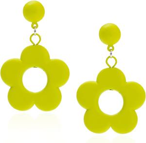 2024 mode tendance femmes boucles d'oreilles couleur bonbon fleur creux boucles d'oreilles simples et douces boucles d'oreilles fraîches et uniques - Product Image 1