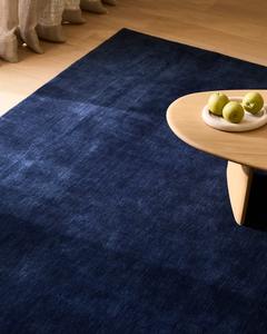 Tapis en laine tufté à la main bleu foncé personnalisé peluche douce haute Pile 15mm fait à la main moderne animaux de compagnie antidérapant maison pique-nique Durable solide - Product Image 6