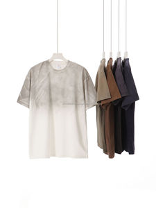 Style rétro américain Taille européenne Top T-Shirt pour hommes Heavy Cotton Solid Water Gradient Shoulder Spray Monkey Fashion Brand - Product Image 2