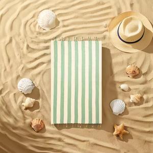 Hiện Đại Boho Nén Handloom Thổ Nhĩ Kỳ 100% Cotton Tắm Bơi Khăn Handmade Tại Ấn Độ Bởi Ithl Fouta Tóc Khăn Bãi Biển Khăn - Product Image 2