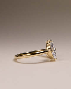 Poire de luxe et Marquise Open Band Toi et Moi Solitaire Bagues en diamant 18k Or massif Bagues de fiançailles Fine Bridal Jewelry OEM - Product Image 2