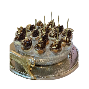 Mini cuenco de chocolate de Metal dorado de calidad de lujo, cuenco de dulces de Chocolate con diseño Floral, exhibición de postres para el hogar, accesorios de Chocolate - Product Image 6