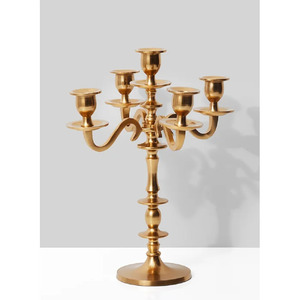 Candelabre Shah Gold Métallique Classique Élégant à Cinq Bras, Fait Main, Grand Format, pour Centres de Table Maison et Mariage, avec Taille Personnalisable - Product Image 4