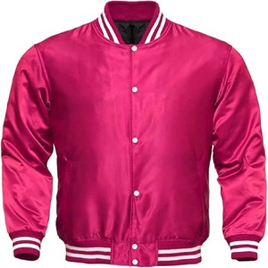 Chaqueta Bomber Varsity de satén Chaqueta de béisbol acolchada Varsity de satén de seda bordada personalizada Hecho en Pakistán - Product Image 3